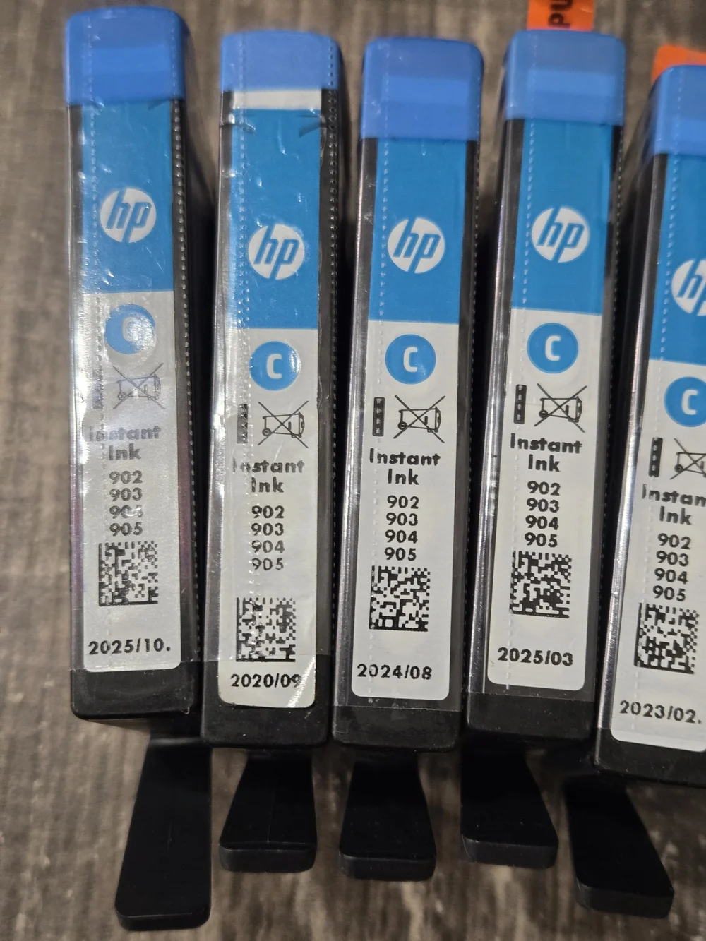 HP Instant Ink Lot Cyan, Yellow, Magenta, Black 902 903 904 905 Dates Vary